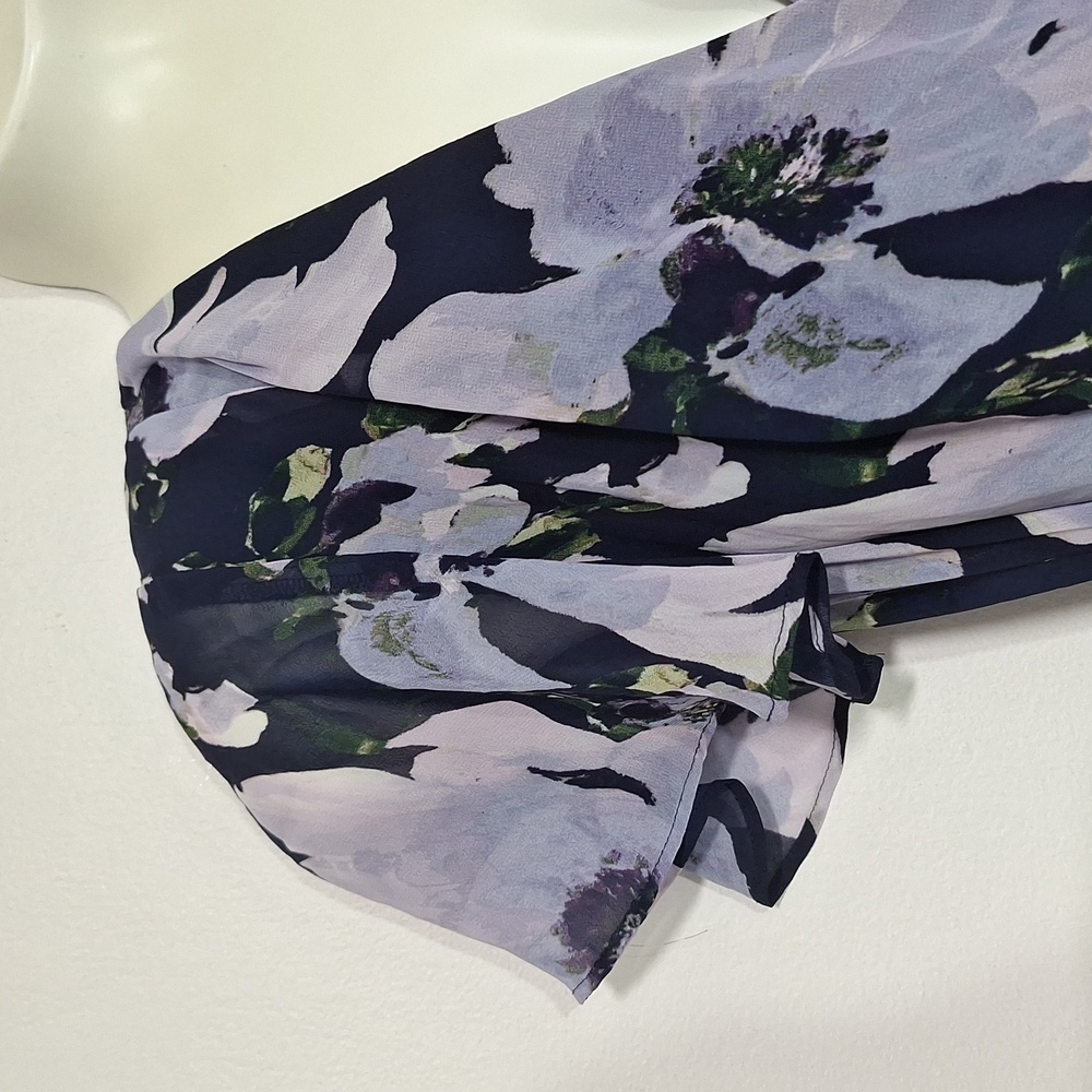 Tahari Floral Midi Dress V-Neck Faux Wrap - Picture 3 of 11